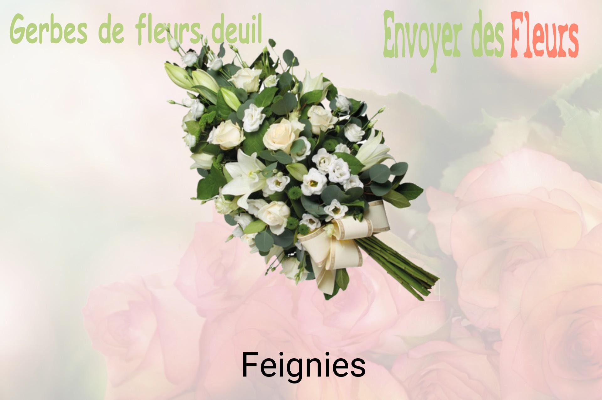 Gerbe de fleurs de deuil livrée à Feignies